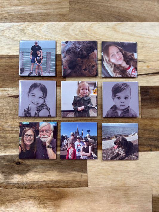 Nine Custom Photo Magnets